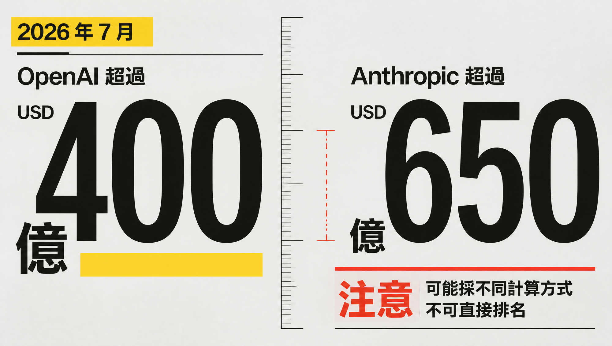 OpenAI 與 Anthropic 2026 年 7 月運行率可能採用不同計算方式
