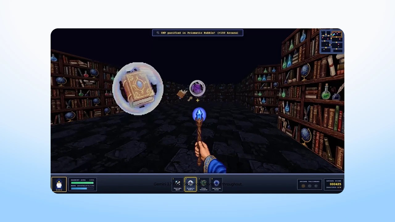 Gemini 3.7 Flash 在 Google Antigravity 生成的 3D 遊戲畫面