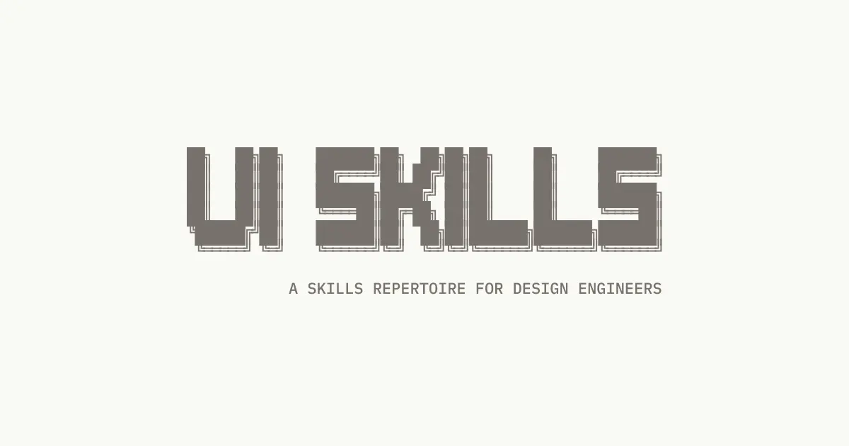 UI Skills' official visual presents it as a skill registry for design engineers