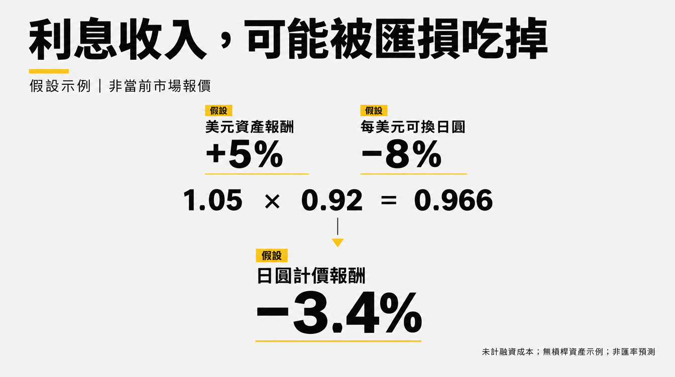 匯率損益假設示例。