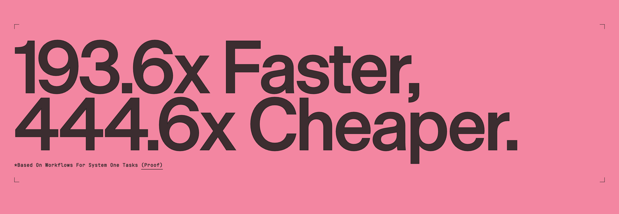 TypeSafe claims 193.6x speed and 444.6x cost gains on specified System One workflows