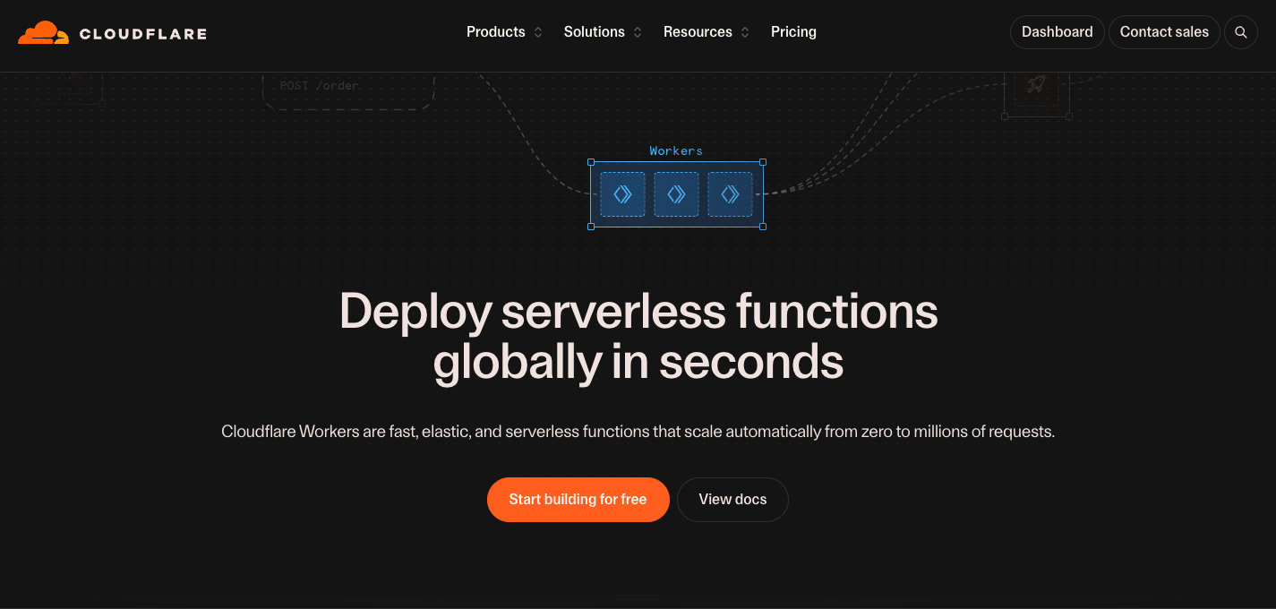 Complete official Workers hero and serverless deployment description