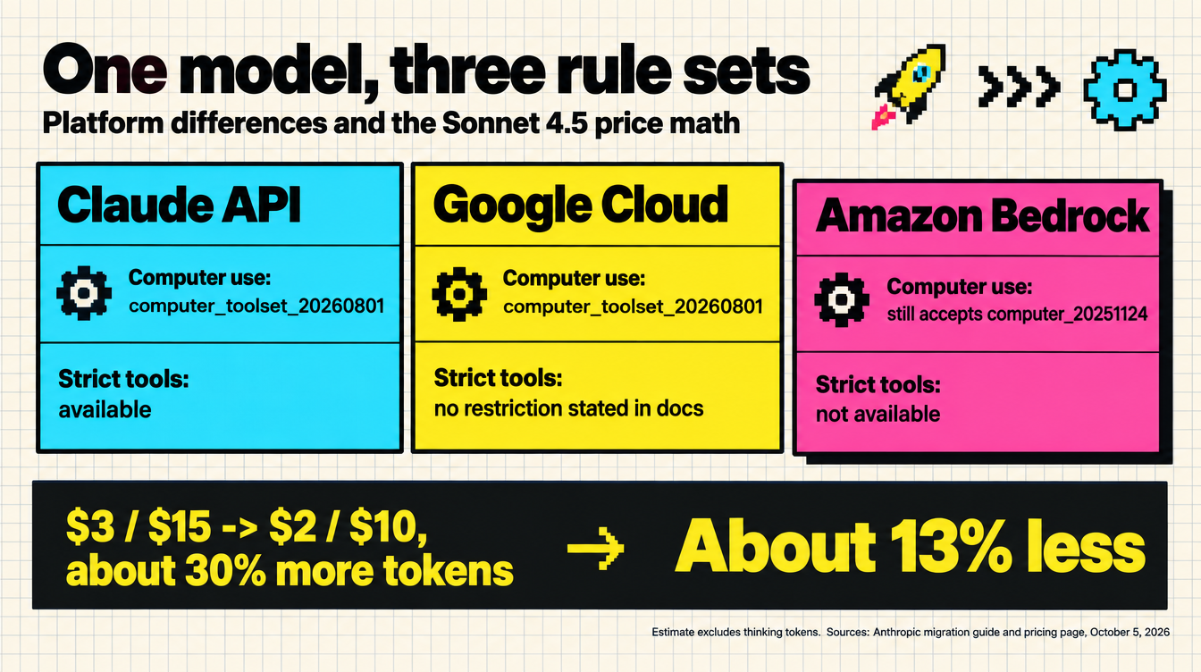 Claude Sonnet 5.5 rules on the Claude API, Google Cloud and Amazon Bedrock, with the 13% cost estimate for Sonnet 4.5 code