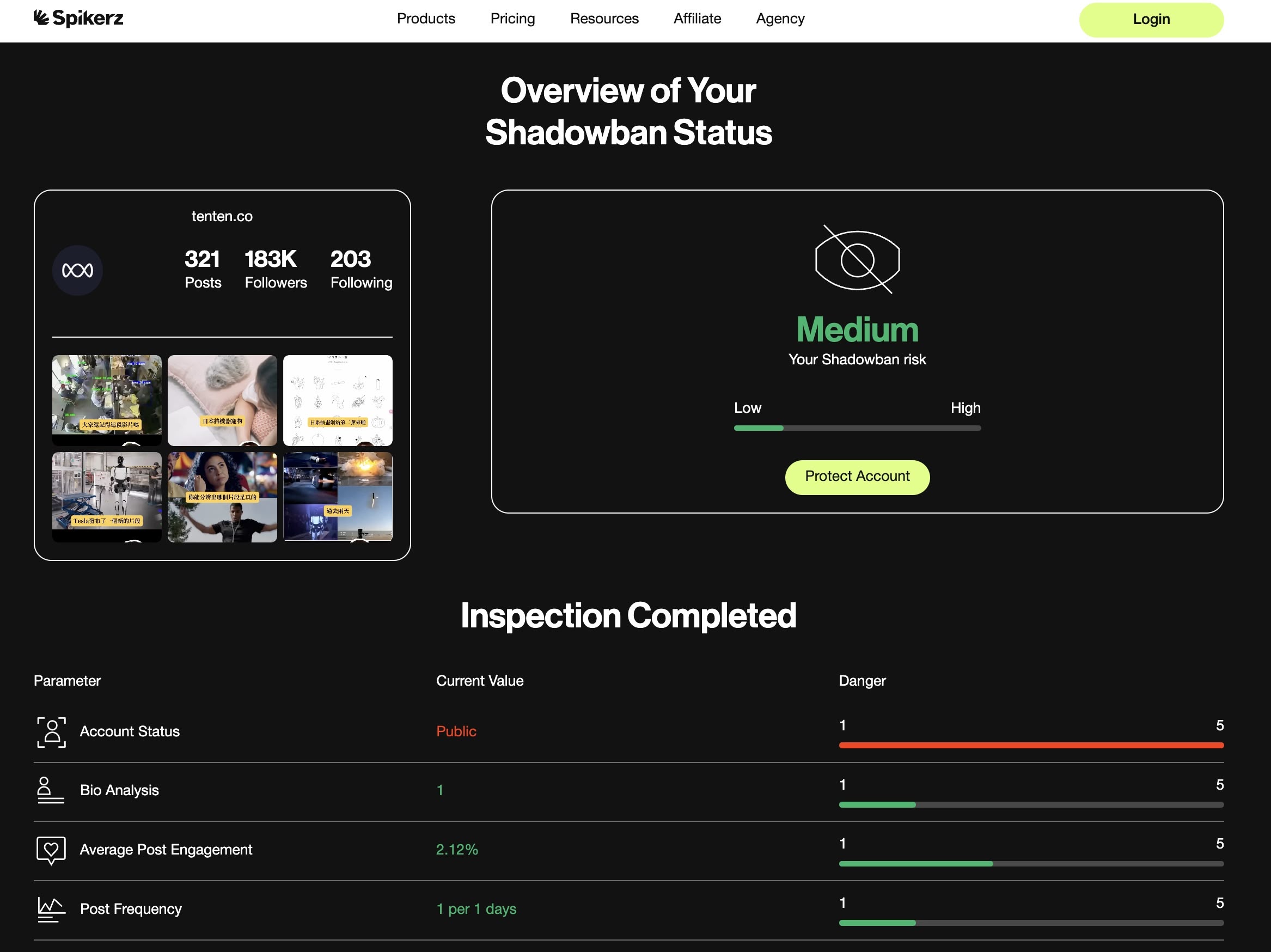 Instagram Shadowban Detector