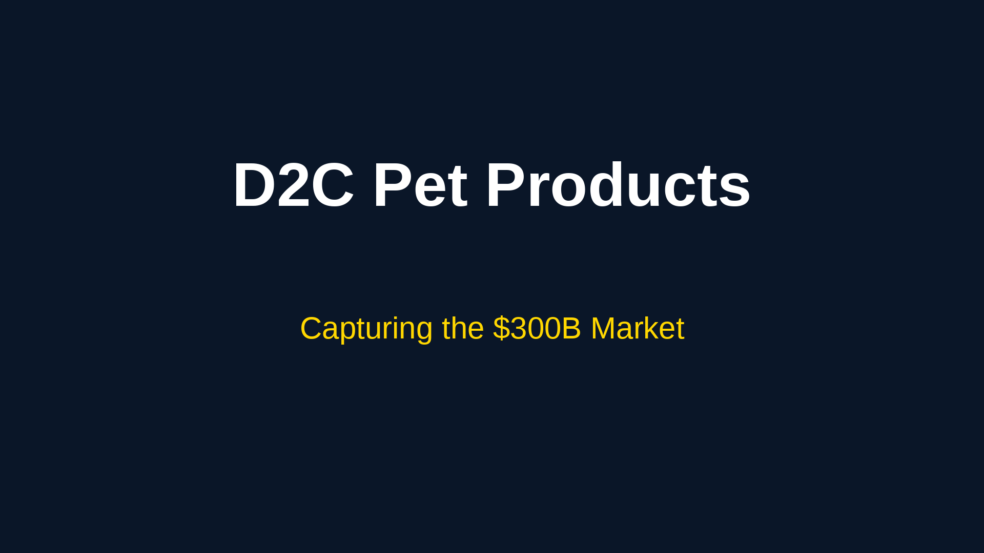 D2C Pet Products on Shopify: Capturing a $300B Market