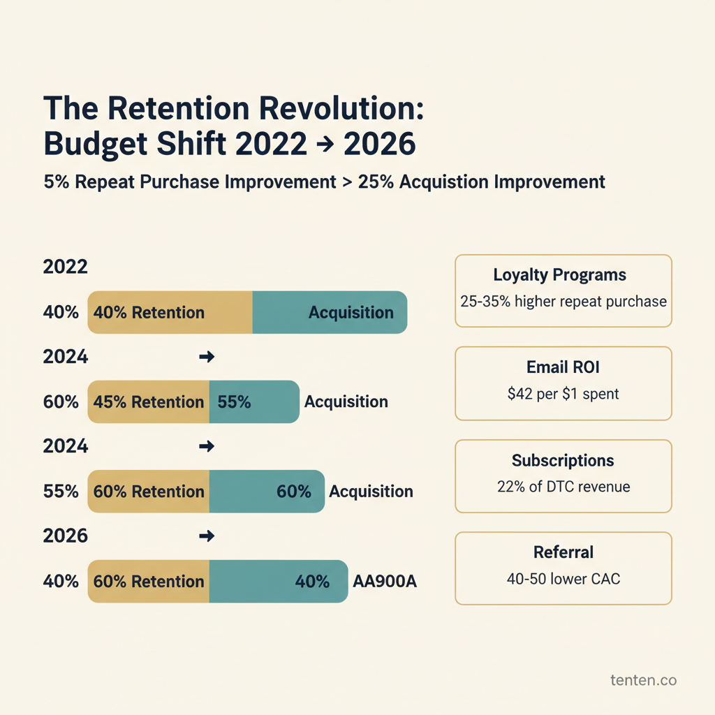 Retention vs Acquisition Budget Shift 2022-2026