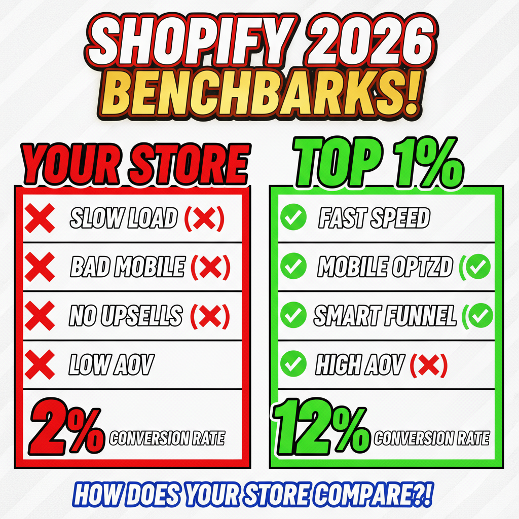 Shopify Conversion Benchmarks 2026: How Does Your Store Compare?