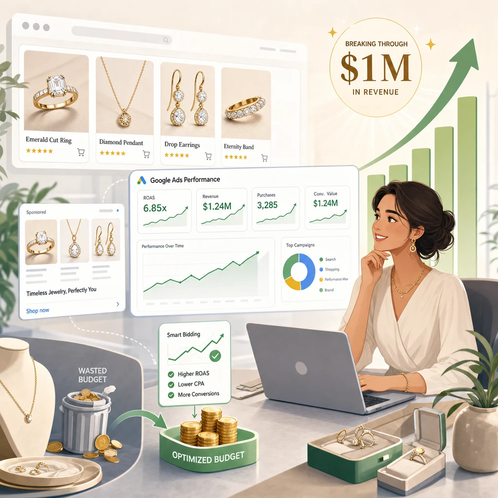 How a Jewelry Brand Broke Through the $1M Ceiling With Google Ads: A 90-Day Playbook