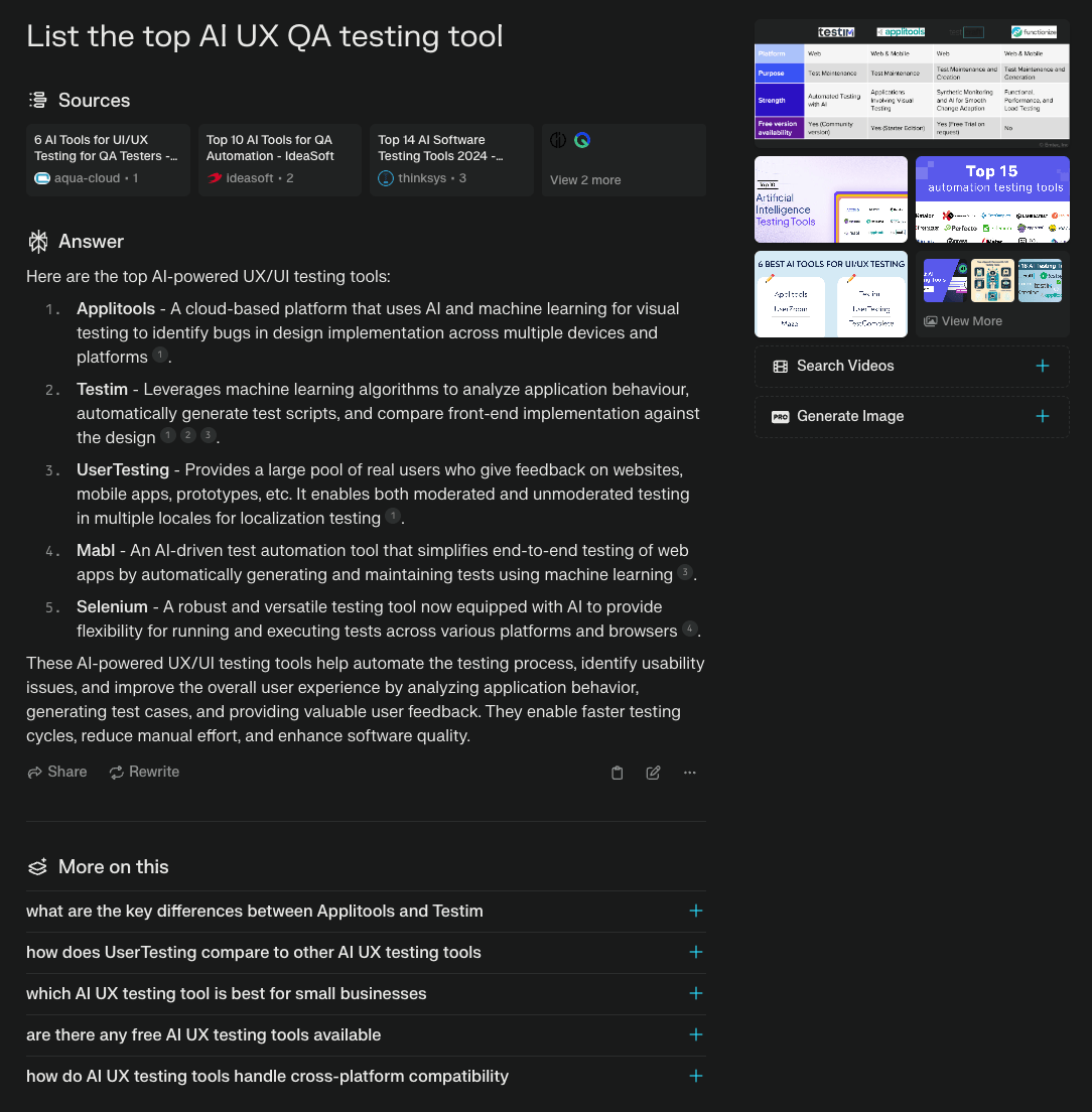 The progression of information retrieval, from manual searches in books to web queries to AI-curated responses. - List the top AI UX QA testing tool